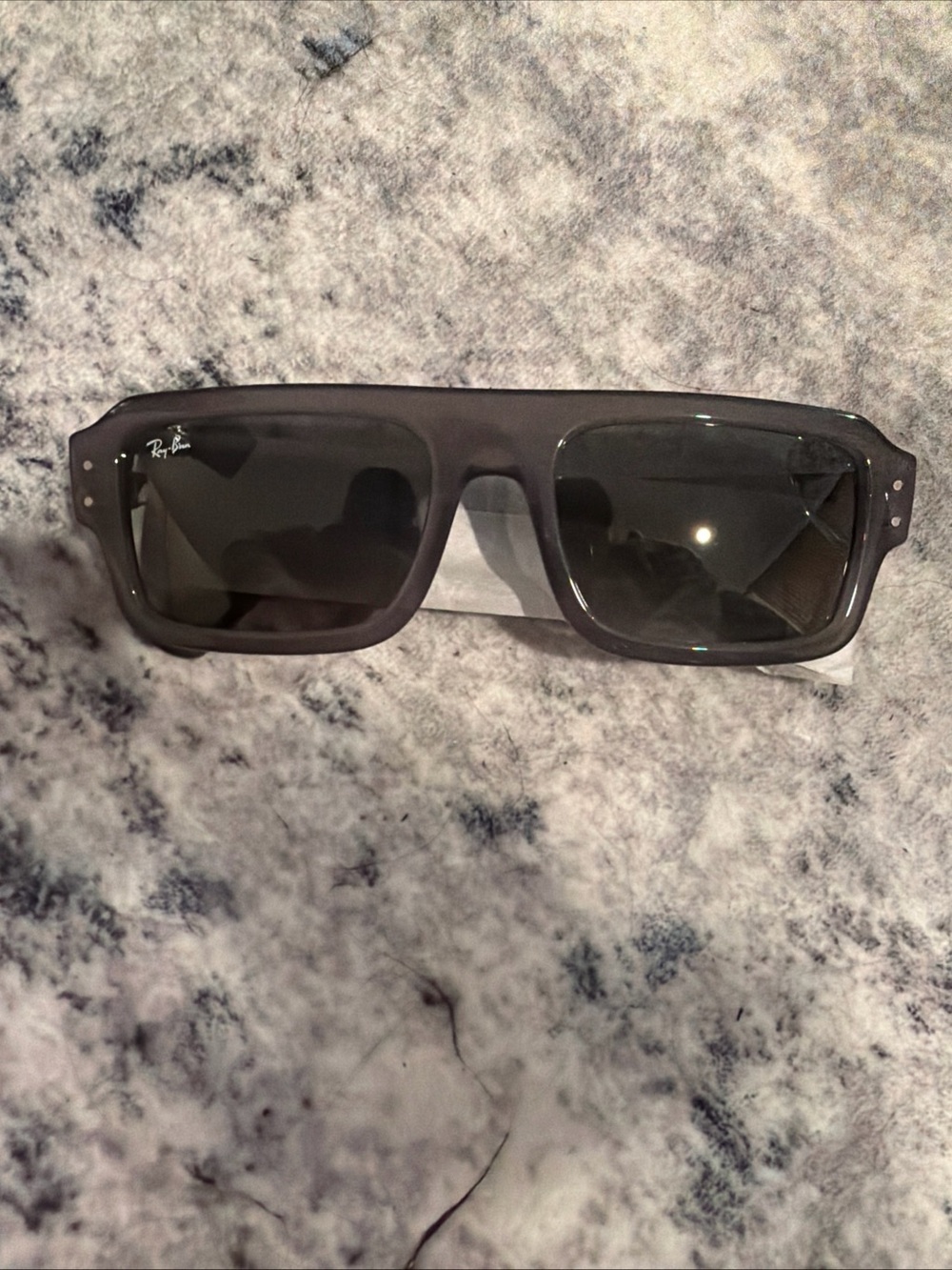 Ray-Ban Unisex Rb4454 Lukas Rectangular Sunglasses In Transparent/Gradient Grey - Picture 2 of 7